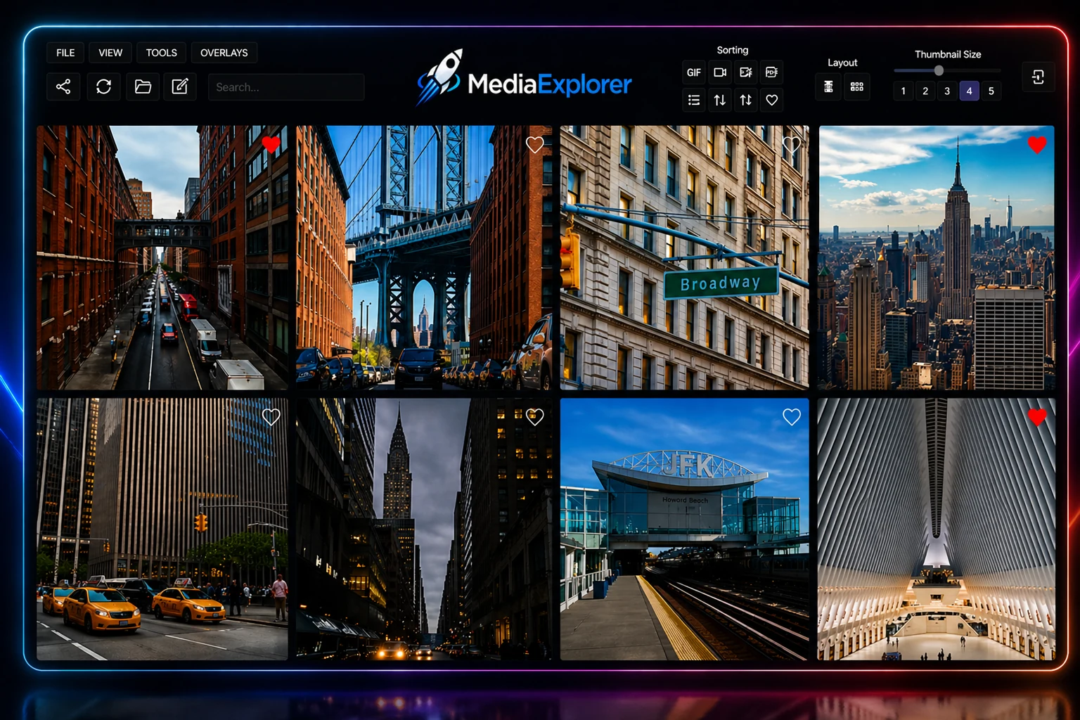 MediaExplorer main interface
