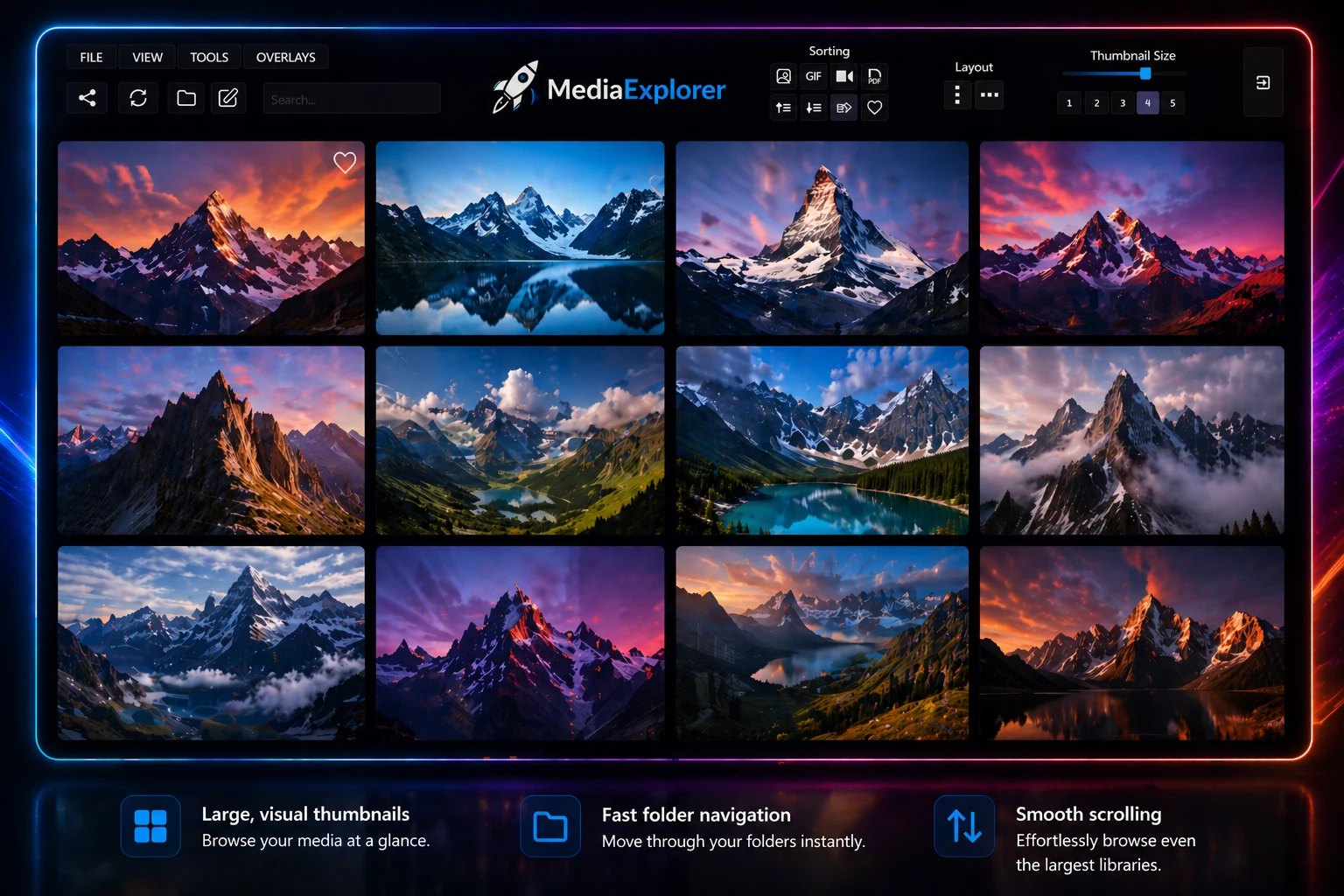 Browsing thumbnails in MediaExplorer