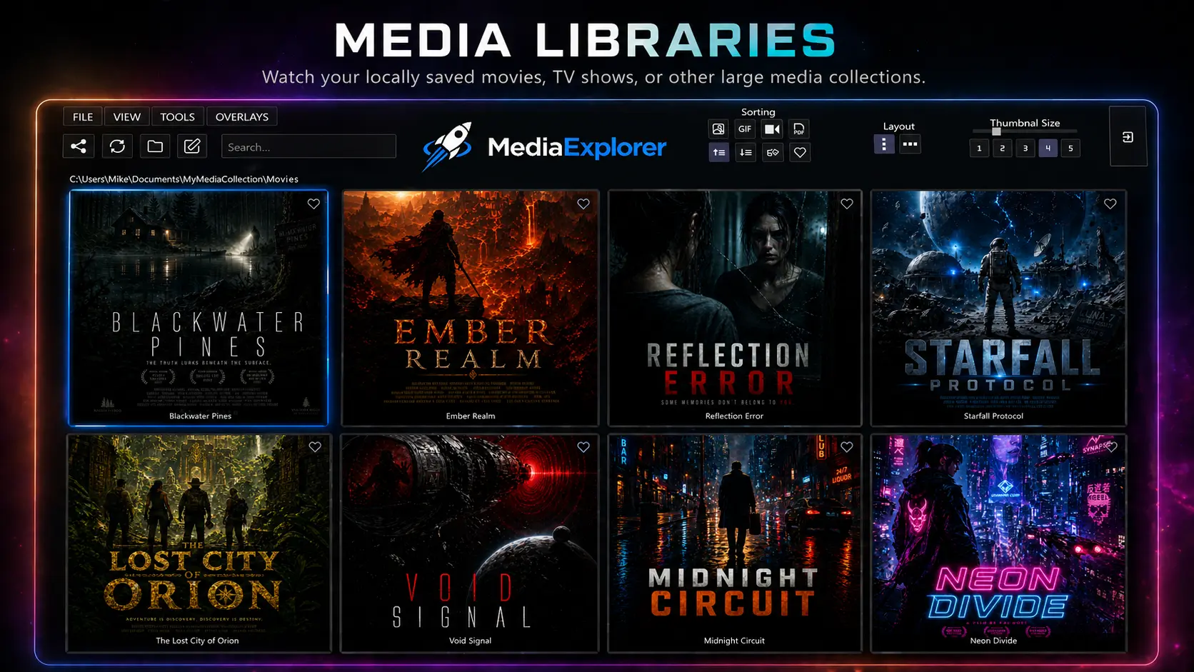 Browsing movie and video libraries in MediaExplorer